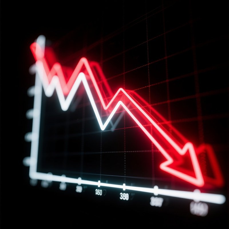 Bearish Market Graph Neon Display