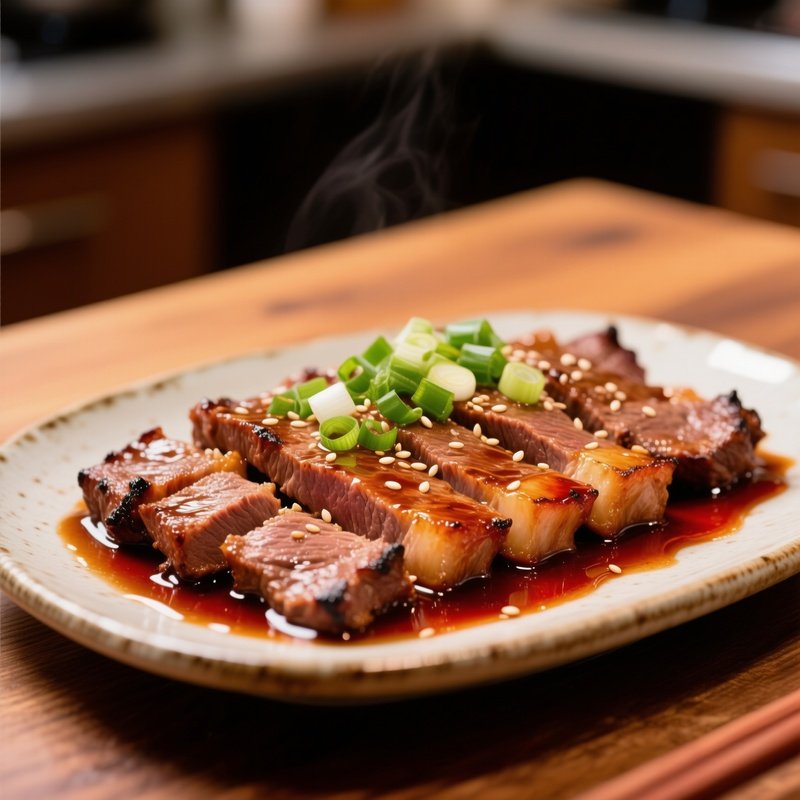 Beef Teriyaki Thinly Sliced Beef Cooked In Sweet Soy Based Sauce