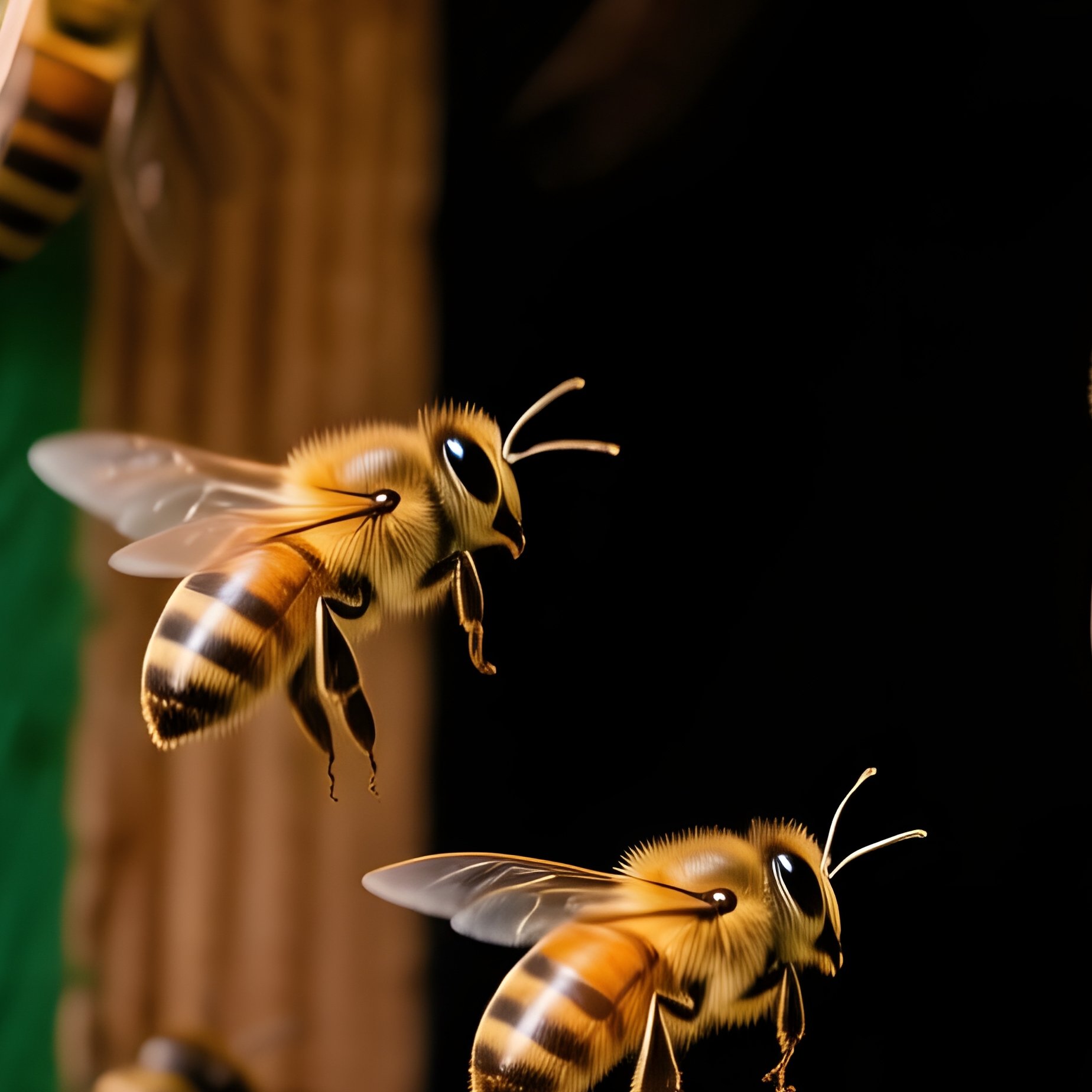 Bees At A Beehive Entrance Bees Hive - Full Resolution Quality Preview