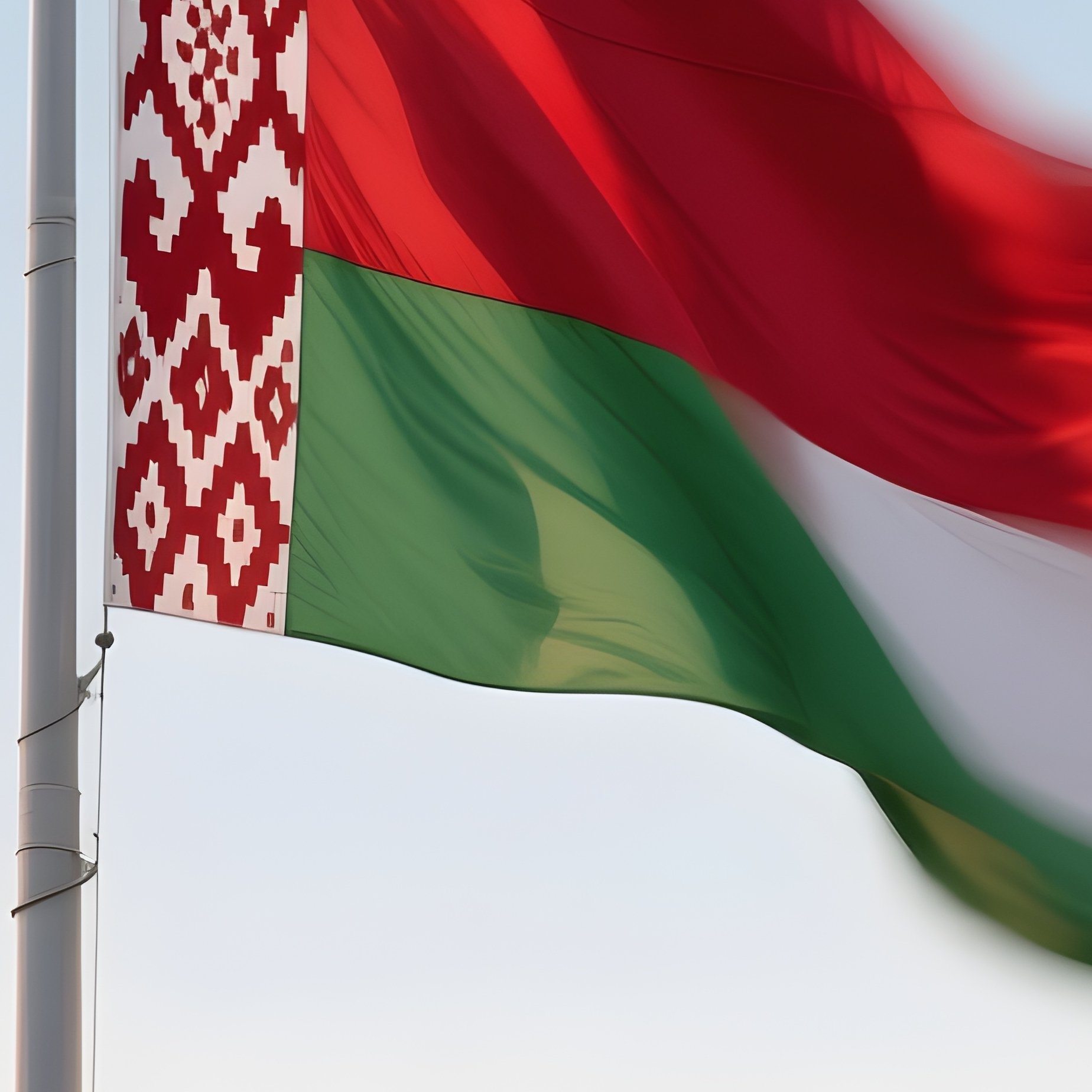 Belarus Flag Half Mast Wind - Full Resolution Quality Preview