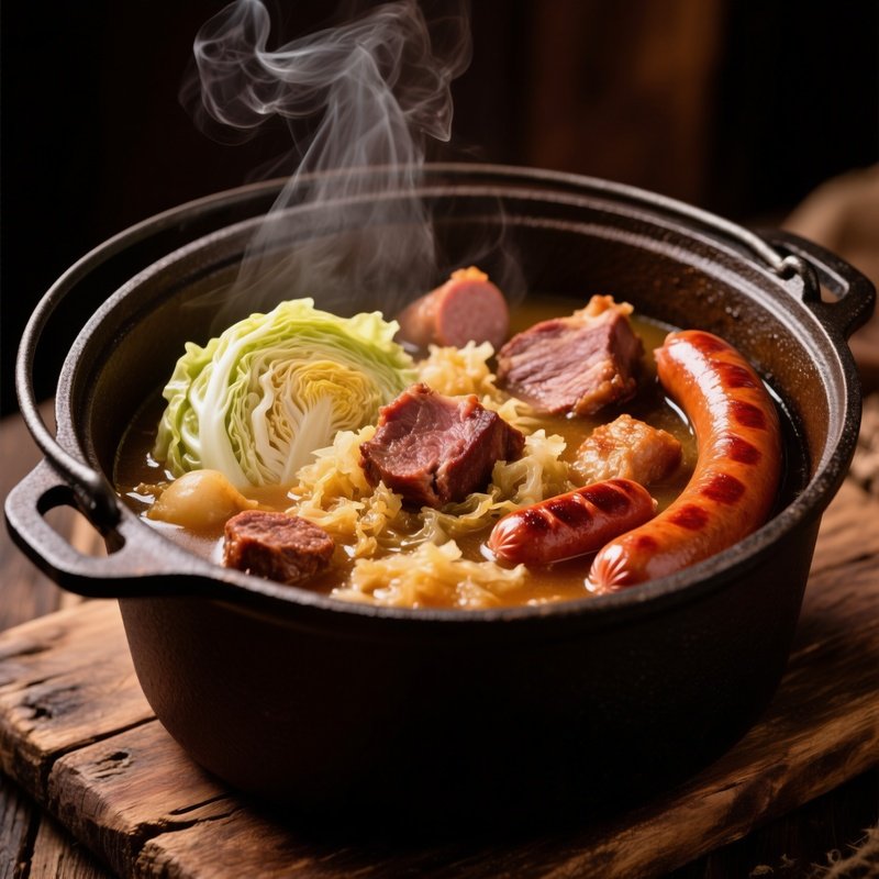 Bigos Hunters Stew Cast Iron Pot