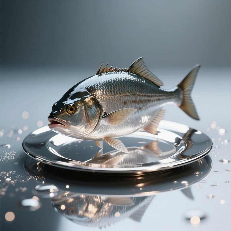 Bigscale Fish – Reflective Silver Plates Catching Scattered Light.