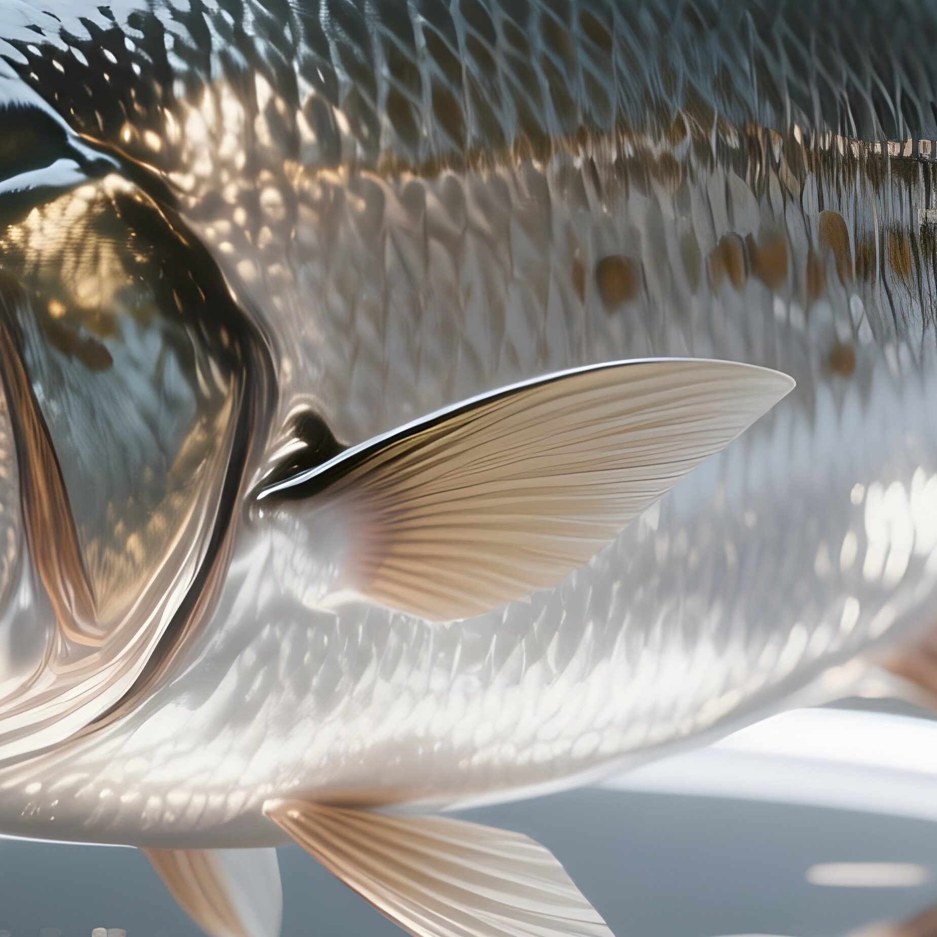 Bigscale Fish – Reflective Silver Plates Catching Scattered Light. - Full Resolution Quality Preview