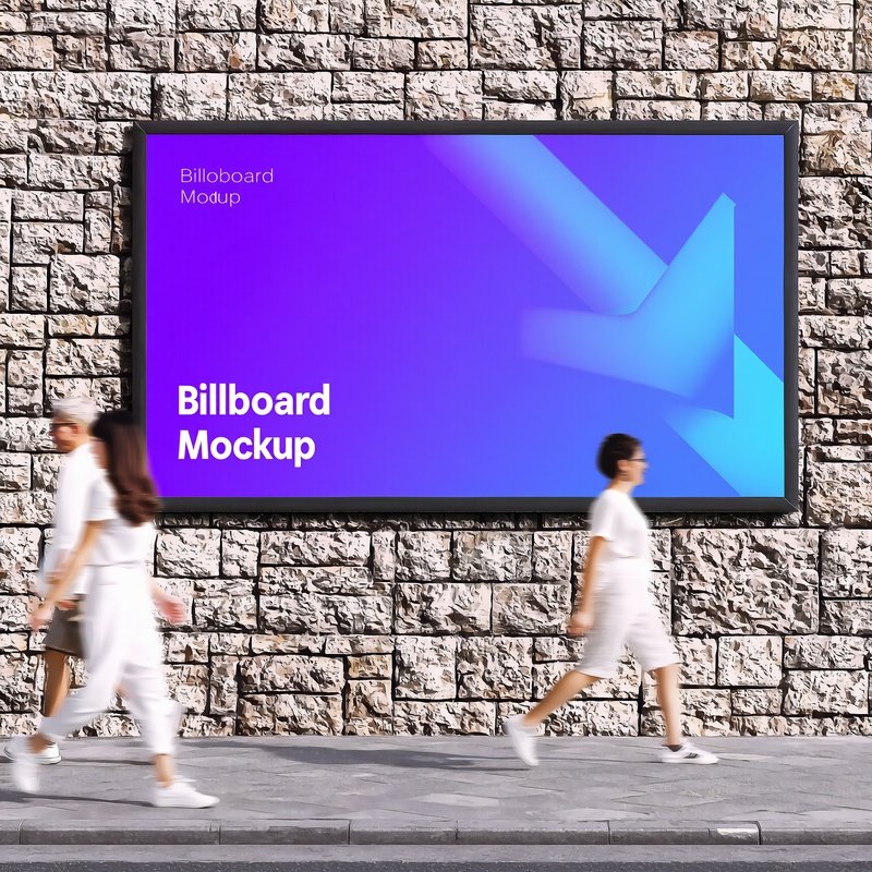 Billboard Mockup On A Wall Billboard Mockup