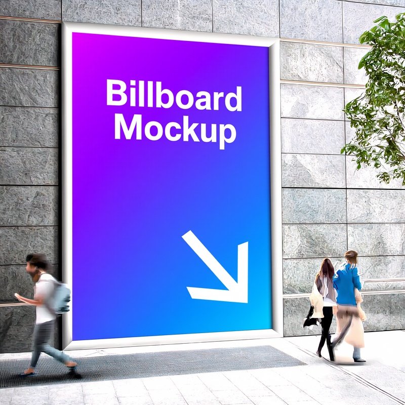 Billboard Mockup On A Wall Billboard Mockup