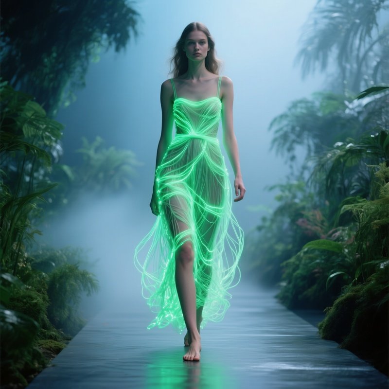 Bioluminescent Dress Model Runway