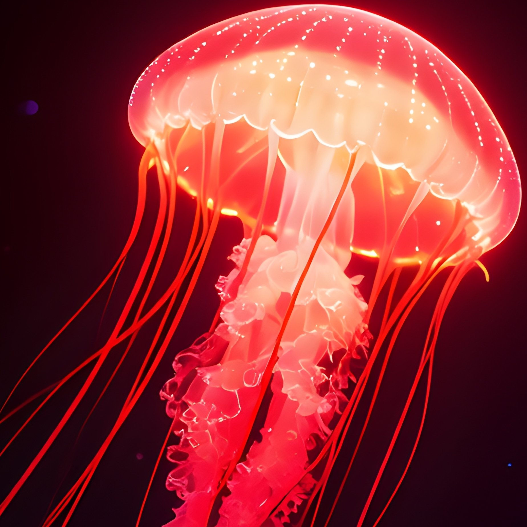 Bioluminescent Jellyfish Swarm In Space - Full Resolution Quality Preview