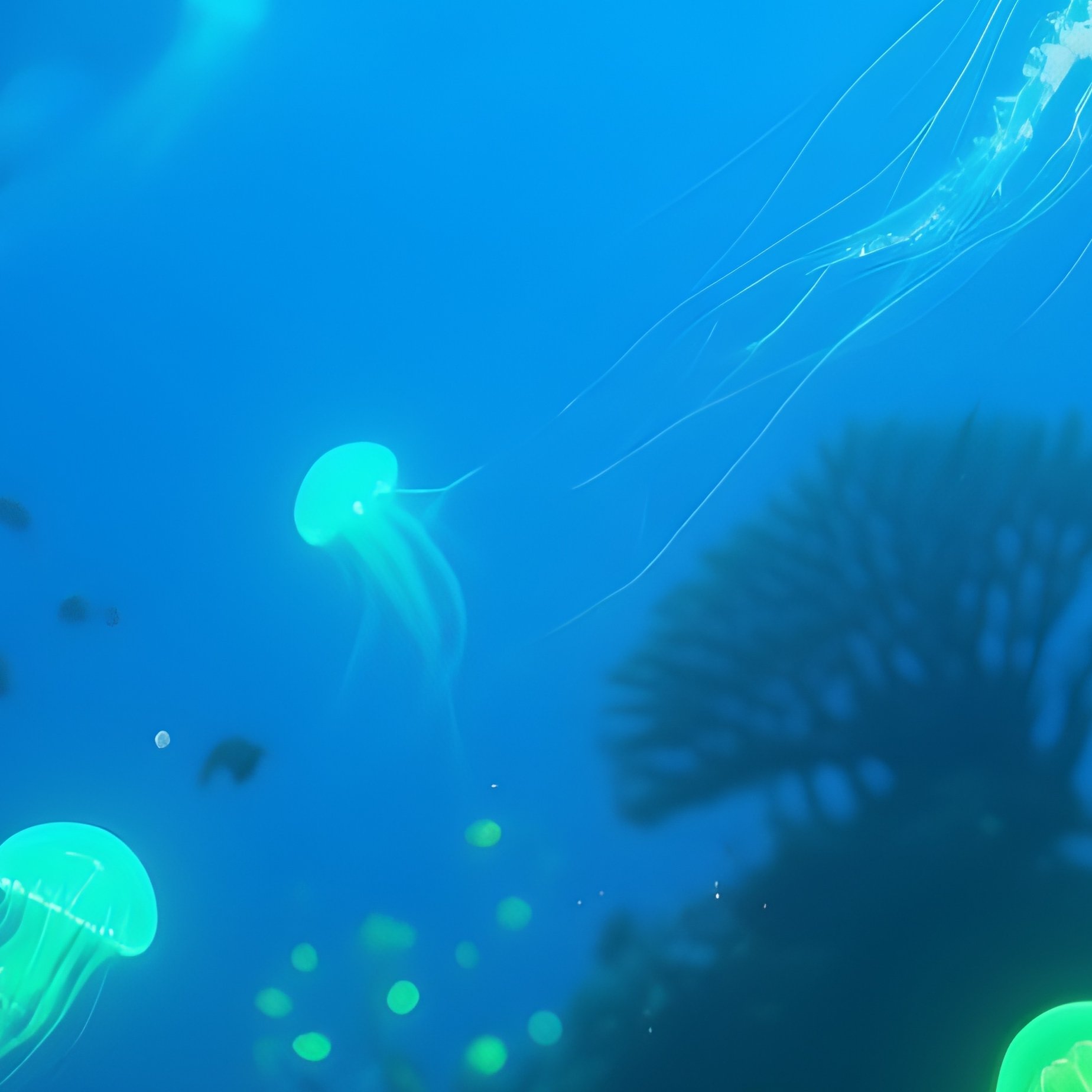 Bioluminescent Plankton Underwater Scene - Full Resolution Quality Preview