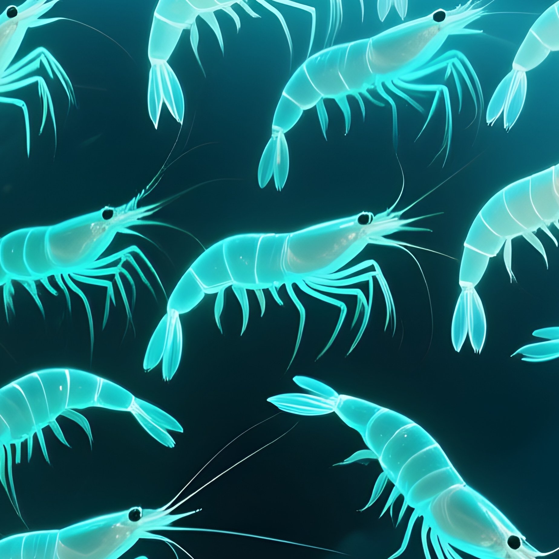 Bioluminescent Shrimp Cloud Science Fiction Artwork - Full Resolution Quality Preview