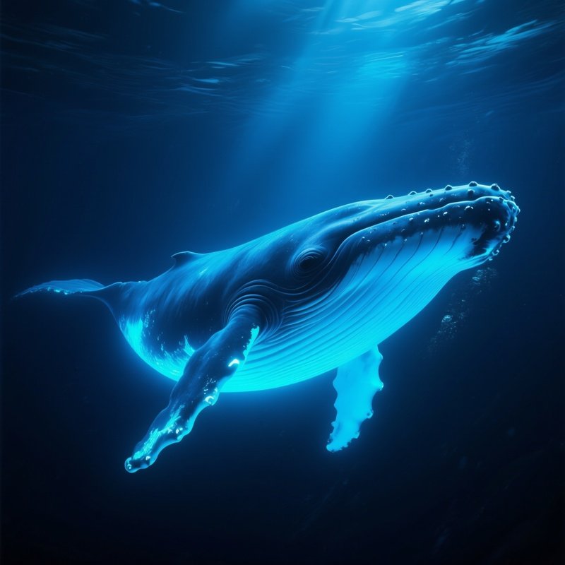 Bioluminescent Whale Underwater Scene