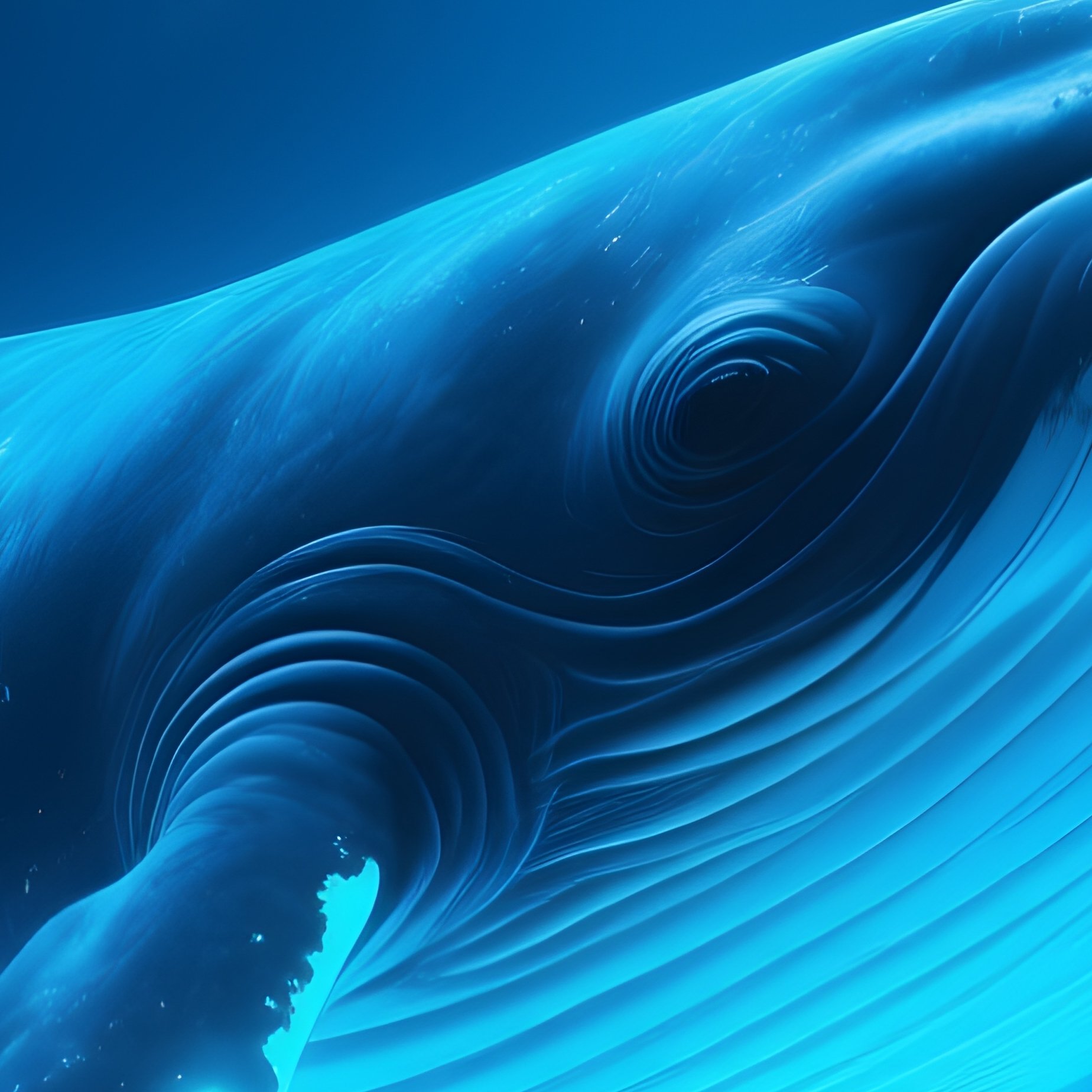 Bioluminescent Whale Underwater Scene - Full Resolution Quality Preview