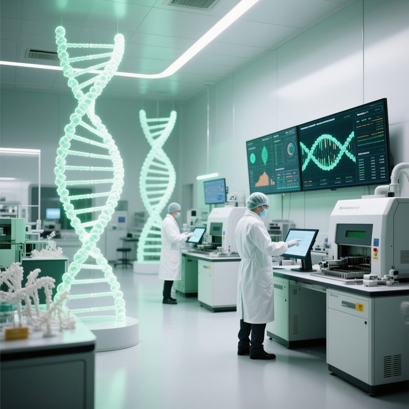 Biotech Research Center With Genomic Sequencing Machines