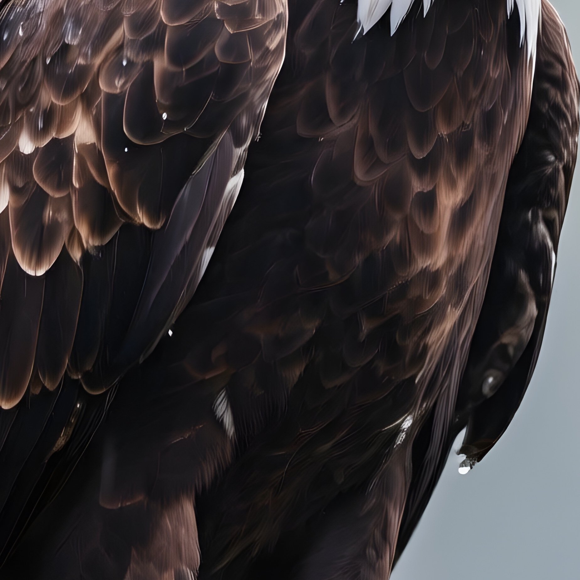 Bird Bald Eagle Perched Gracefully On A Branch After Rain - Full Resolution Quality Preview
