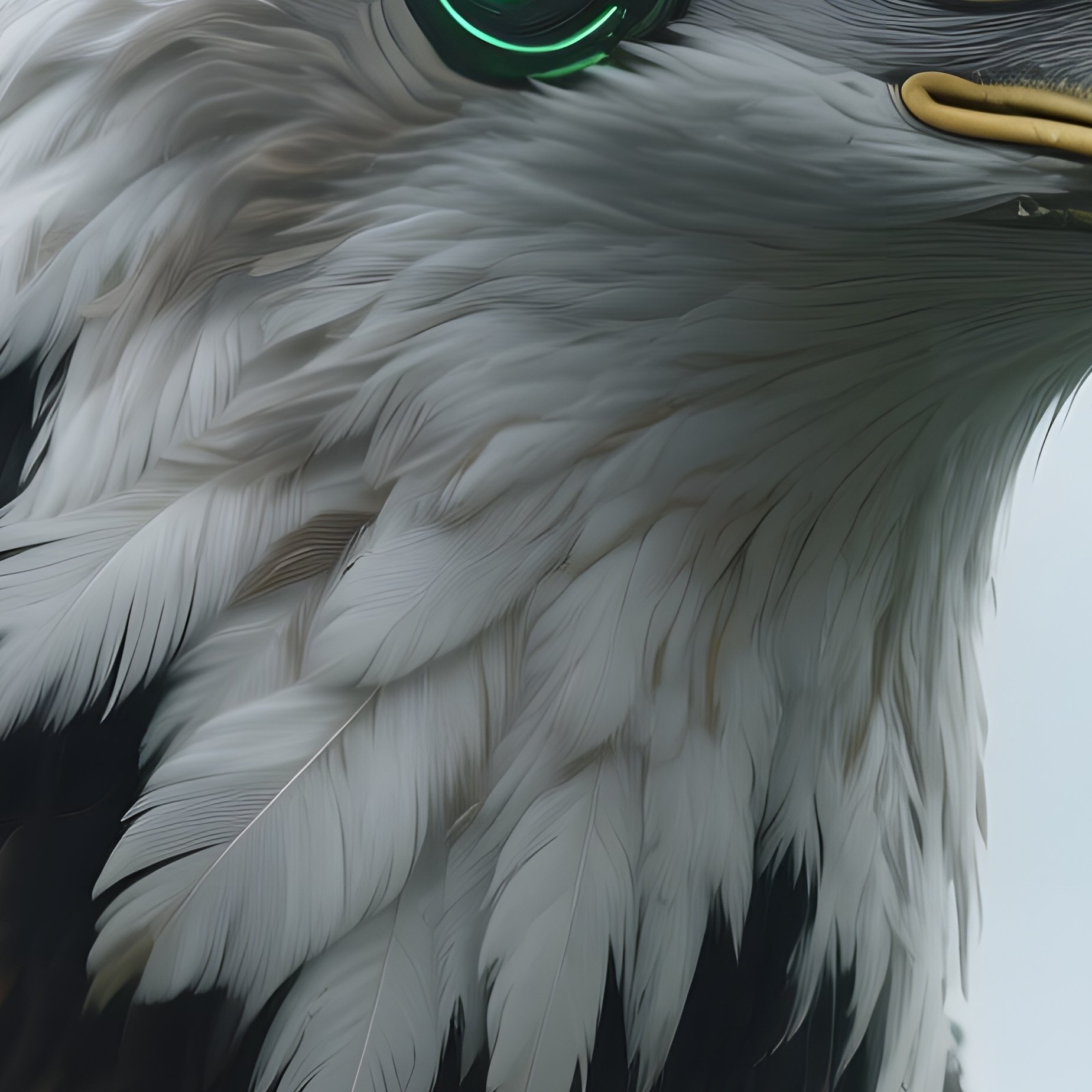 Bird Bald Eagle Shaking Off Raindrops In Morning Mist Science Fiction - Full Resolution Quality Preview