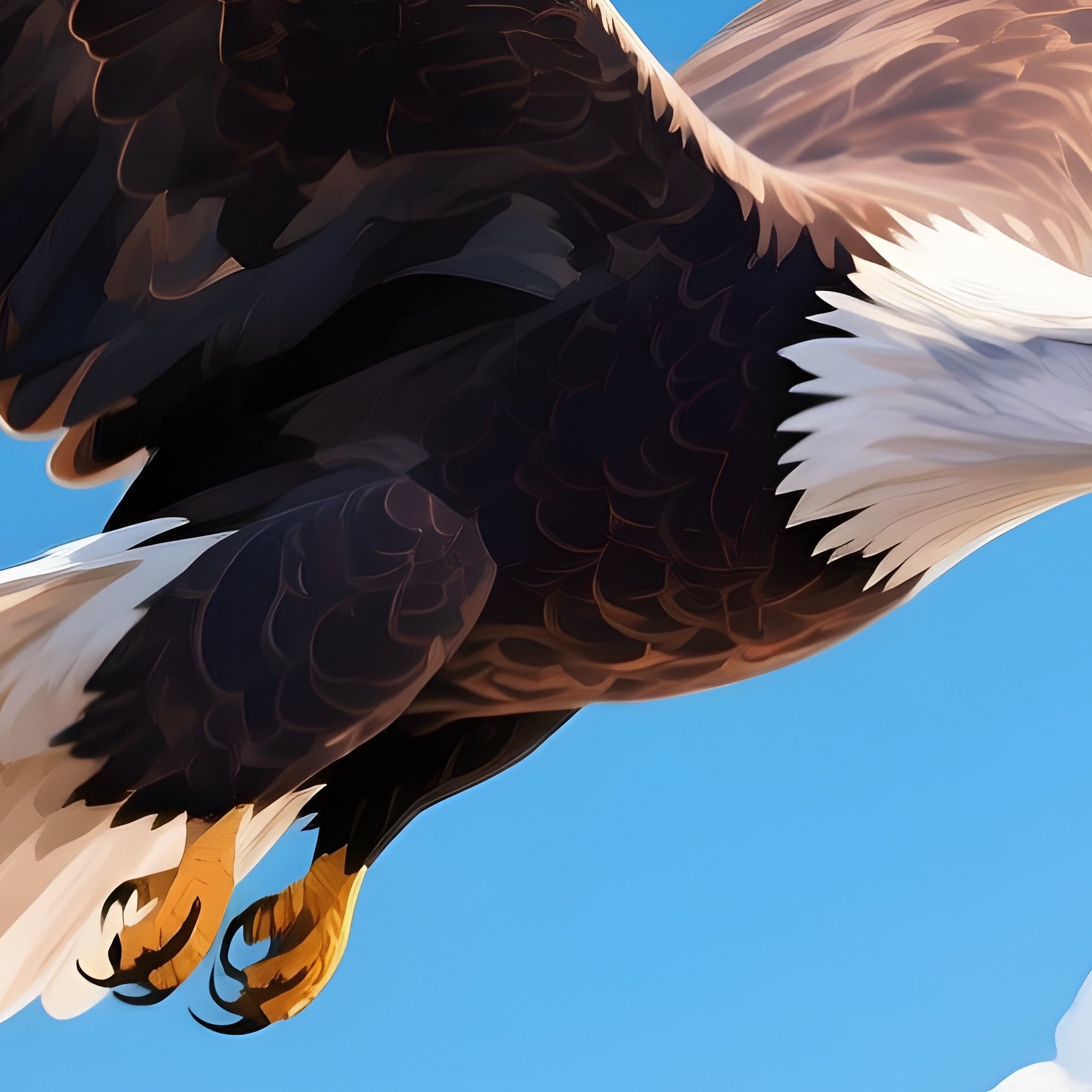 Bird Bald Eagle Soaring High With Clouds Beneath - Full Resolution Quality Preview