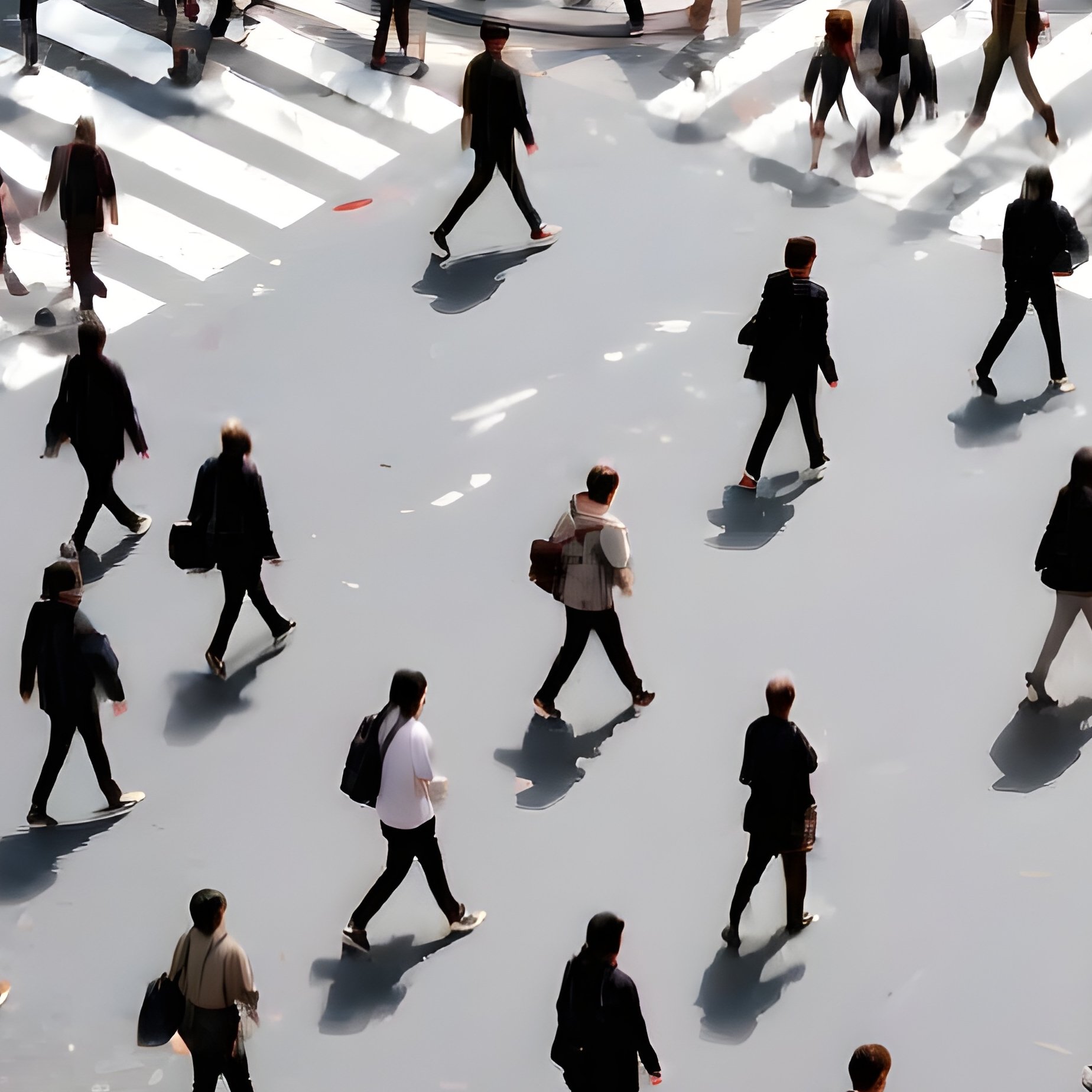 Bird Eye View Busy Crosswalk Ants Colony - Full Resolution Quality Preview