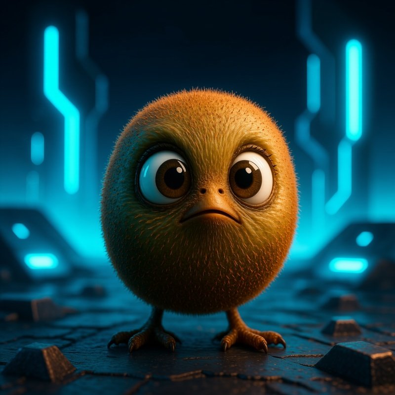 Bird Kiwi Head Tilted Curiously To The Side Science Fiction