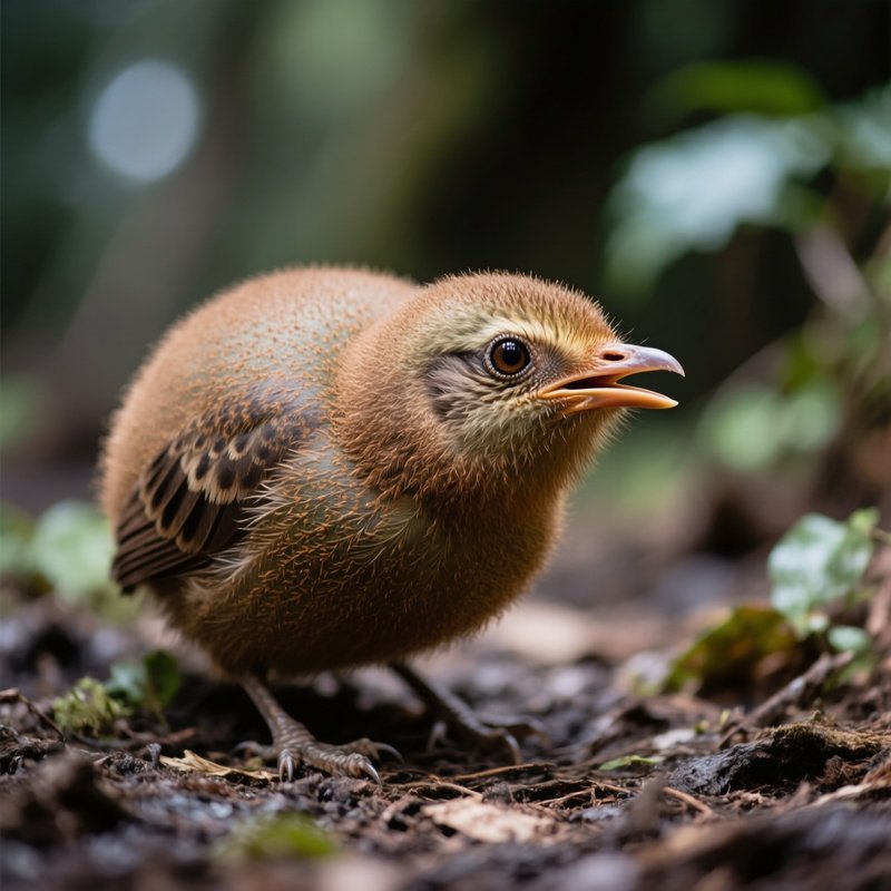 Bird Kiwi Head Tilted Curiously To The Side