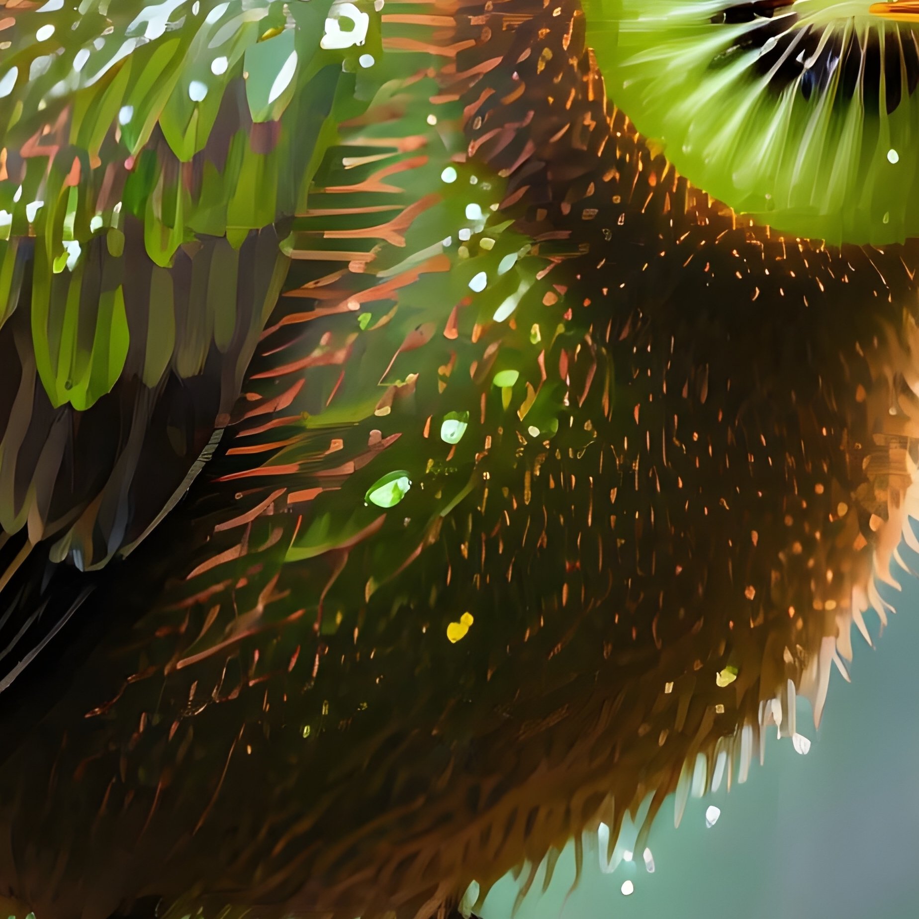 Bird Kiwi Perched Gracefully On A Branch After Rain - Full Resolution Quality Preview