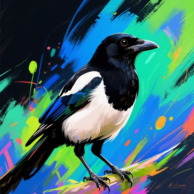 Bird Magpie Black Billed Digital Art