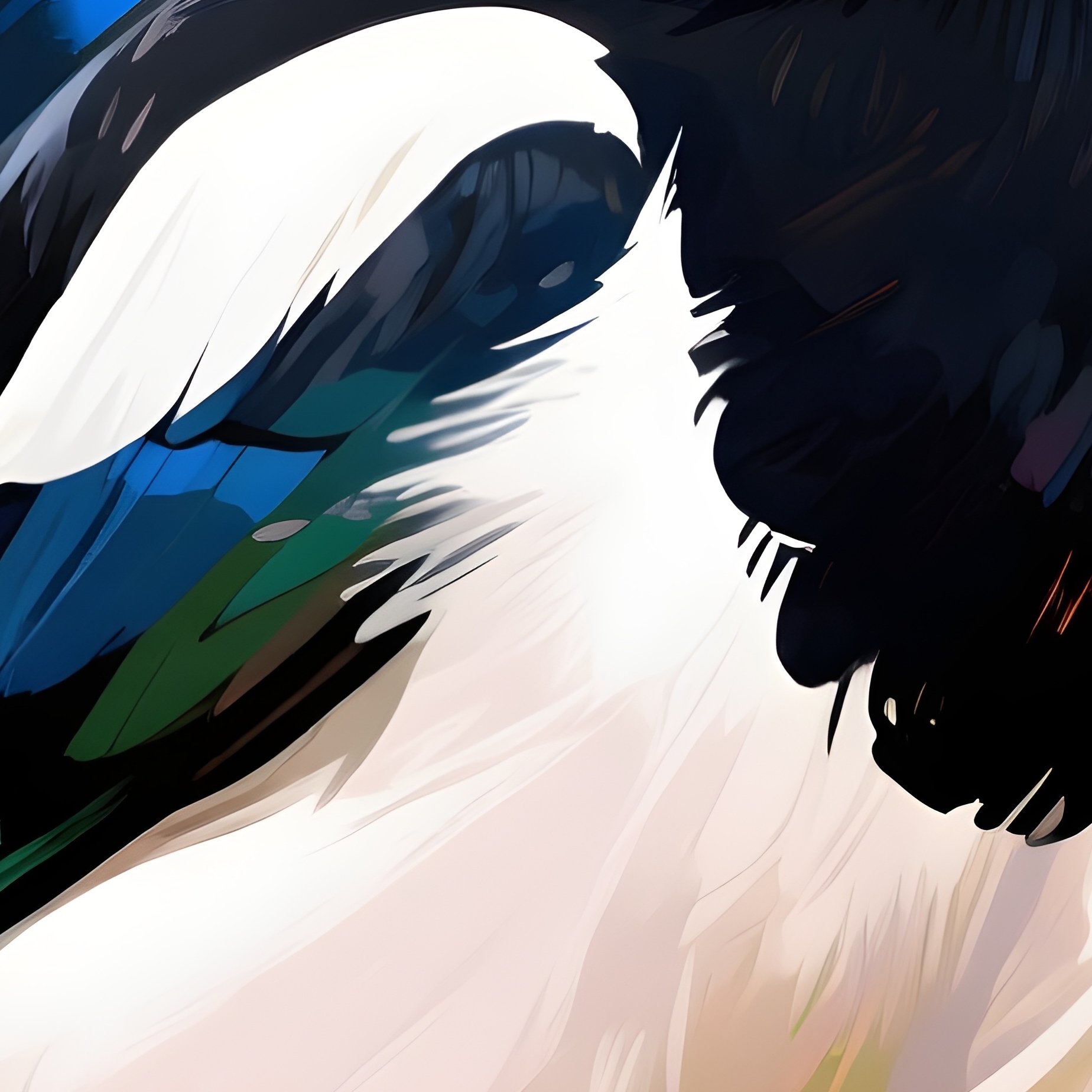 Bird Magpie Black Billed Digital Art - Full Resolution Quality Preview