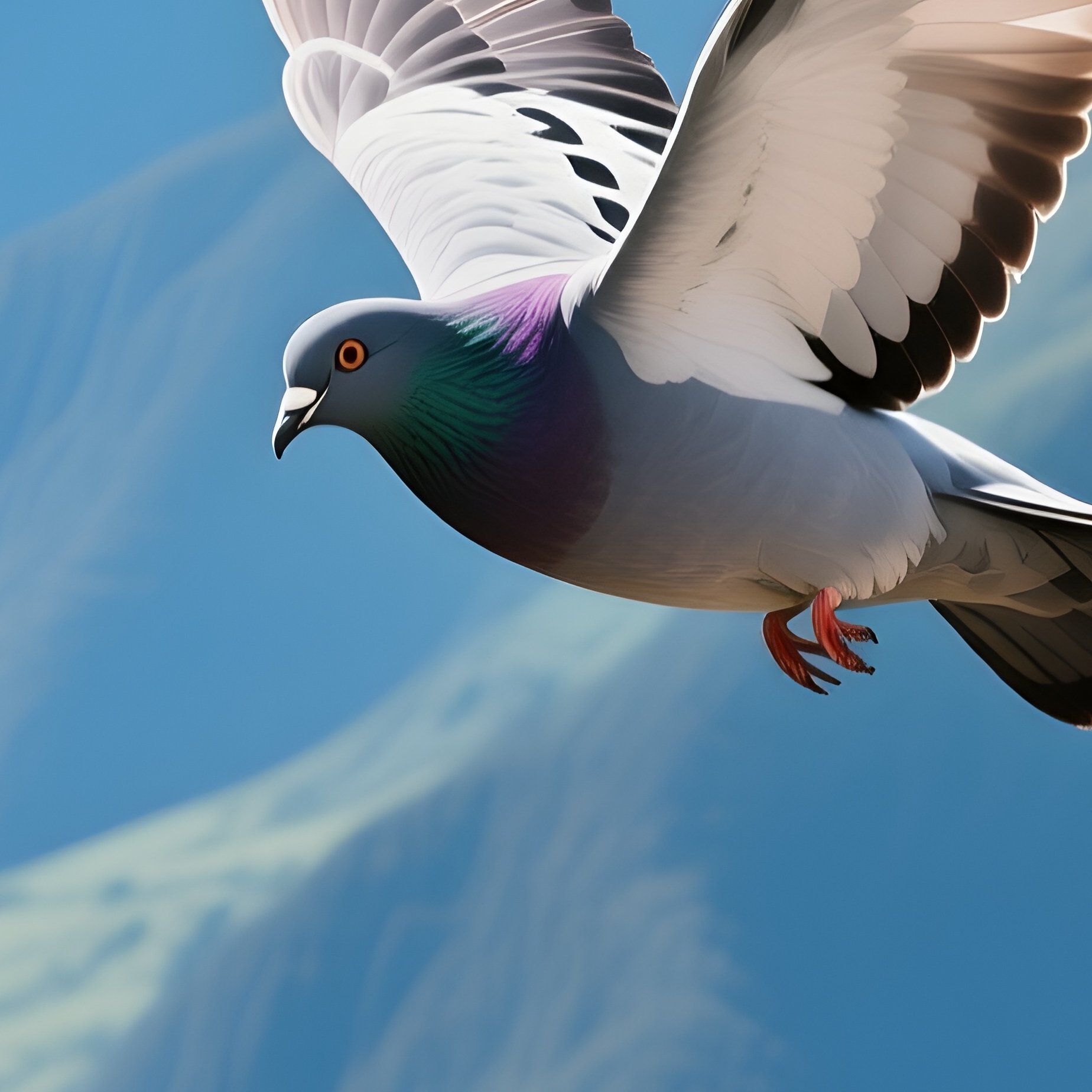 Bird Rock Dove Gliding Above Mountain Peaks Still Life - Full Resolution Quality Preview
