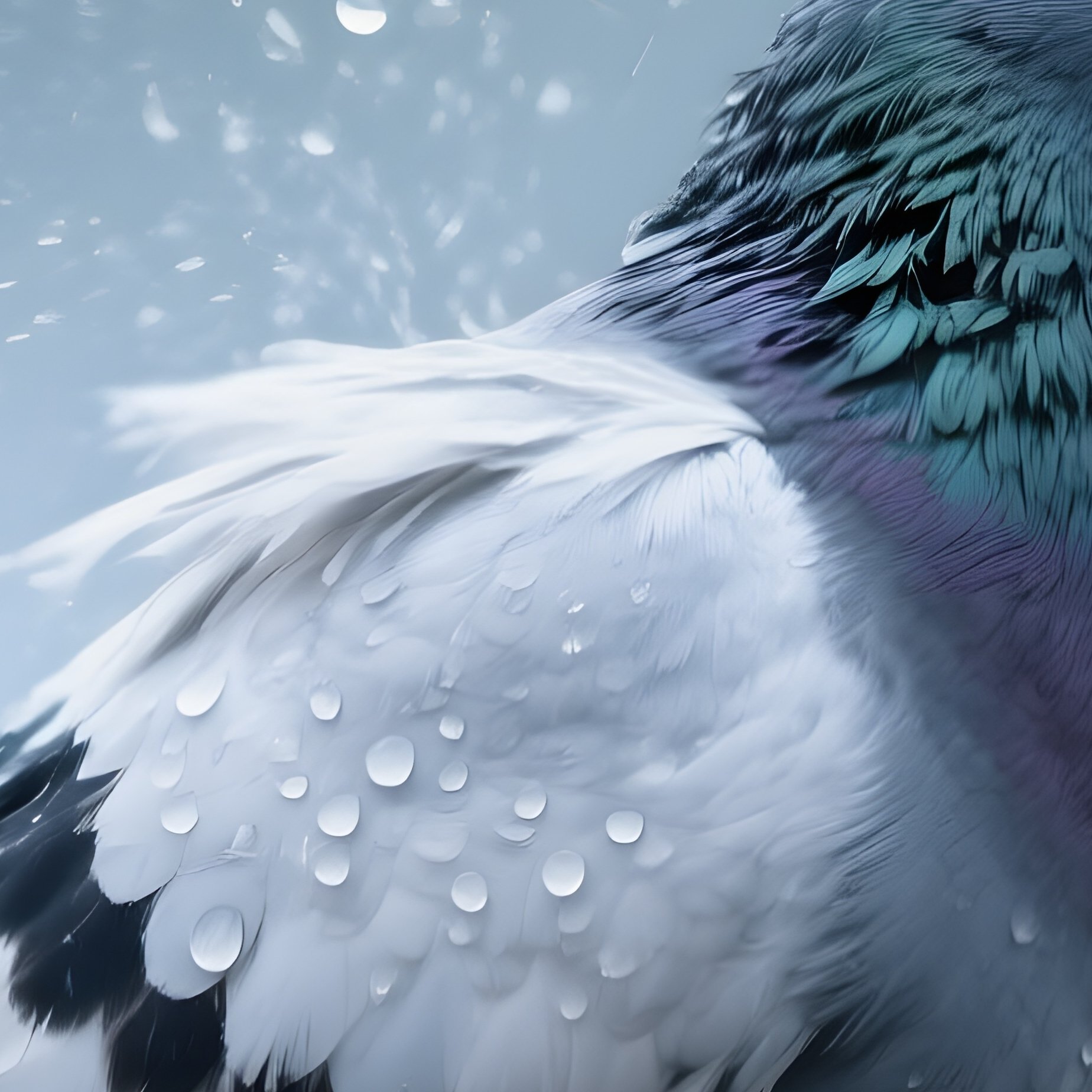 Bird Rock Dove In Morning Mist - Full Resolution Quality Preview