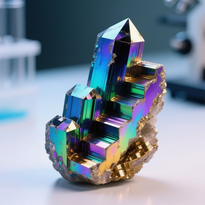 Bismuth Crystal Lab Grown Stair Step Hopper Rainbow Oxidation