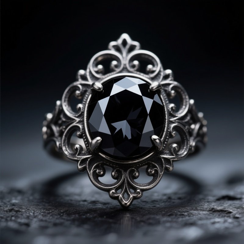 Black Diamond In Gothic Setting