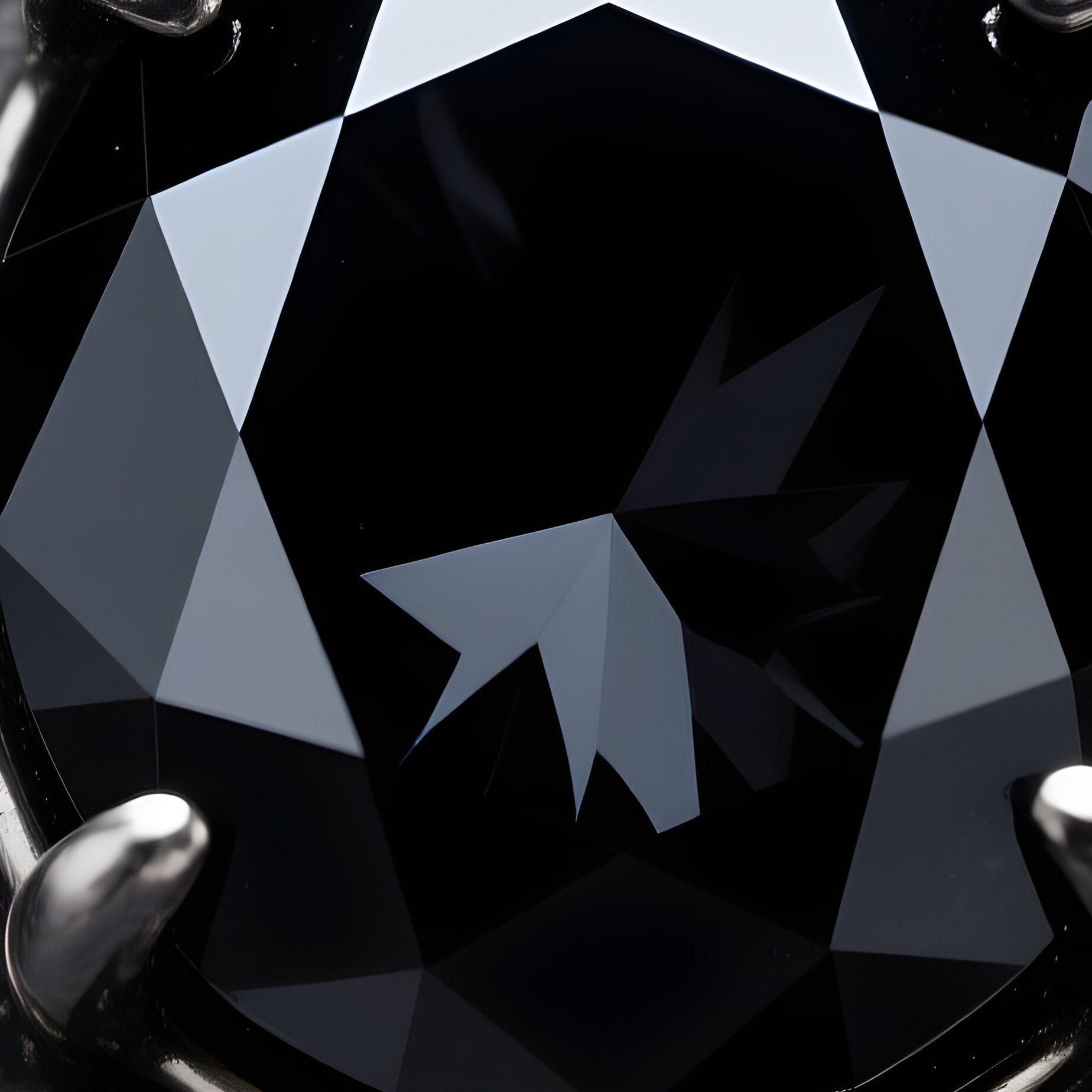 Black Diamond In Gothic Setting - Full Resolution Quality Preview