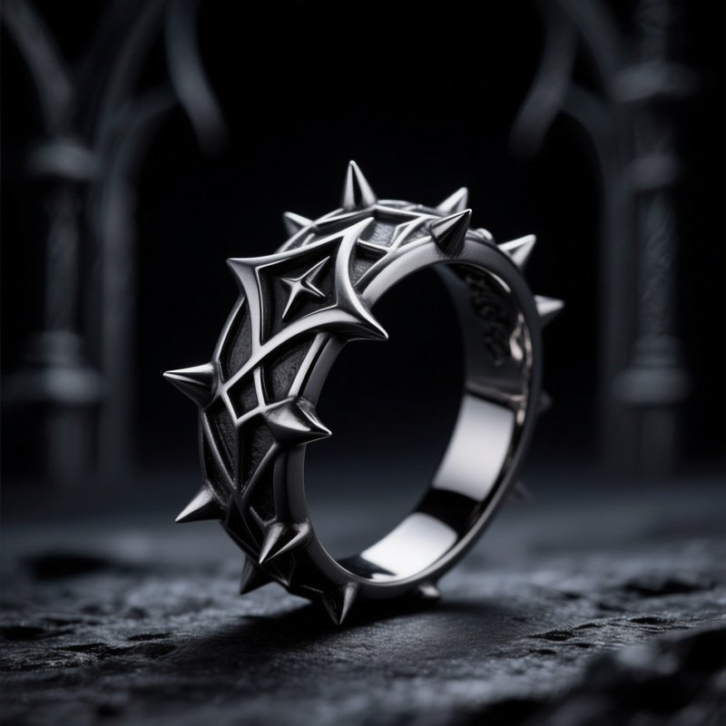 Black Rhodium Gothic Ring