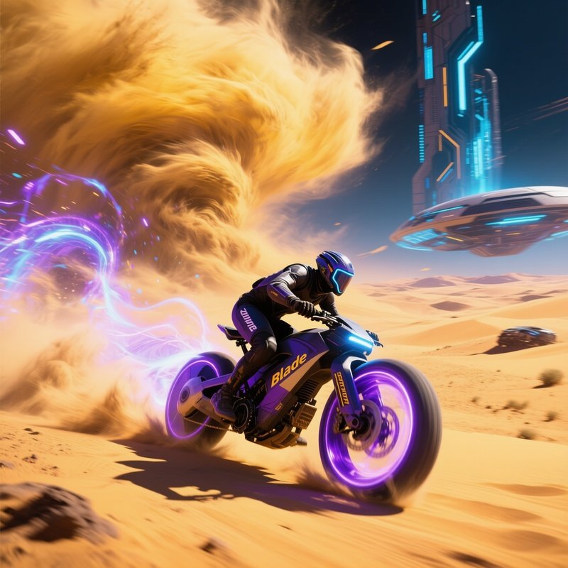 Blade Velocity Cyclist Science Fiction Race