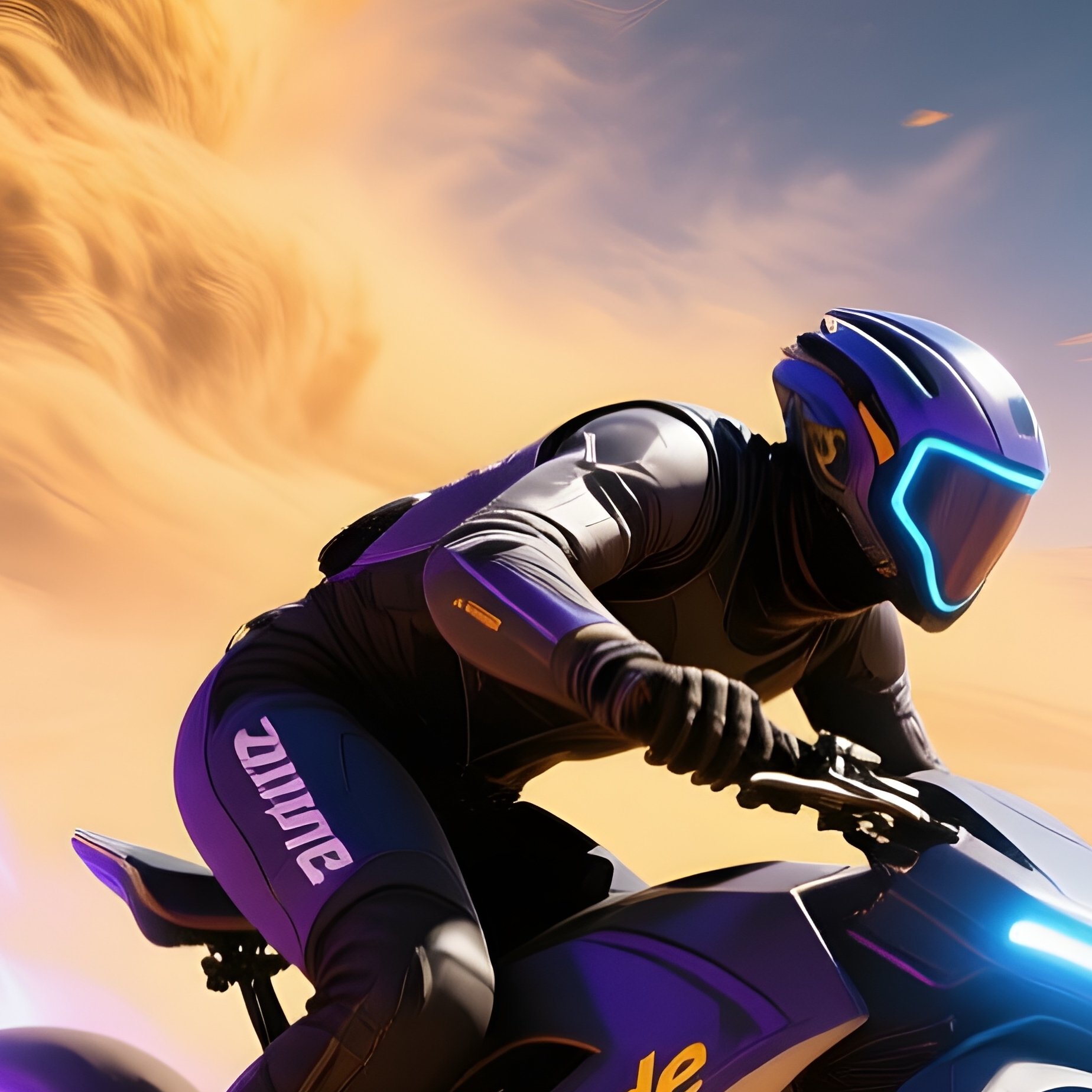 Blade Velocity Cyclist Science Fiction Race - Full Resolution Quality Preview