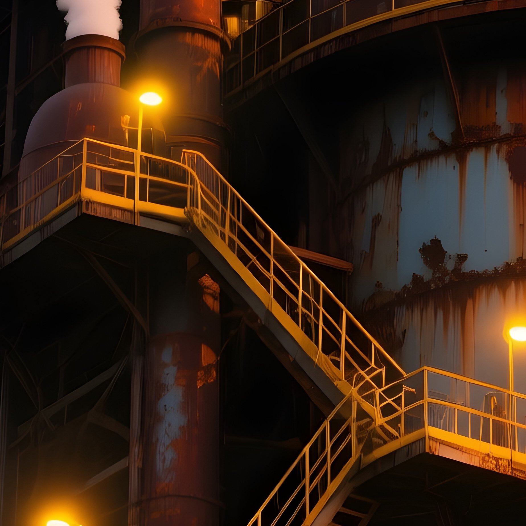 Blast Furnace Exterior At Dusk - Full Resolution Quality Preview