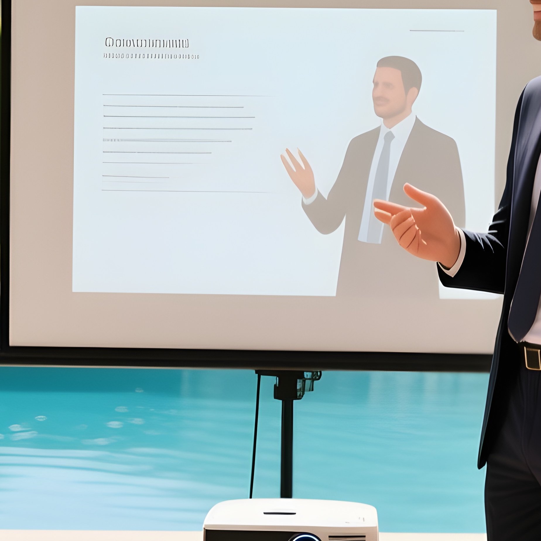 Bleisure Lifestyle Business Meeting In Resort - Full Resolution Quality Preview