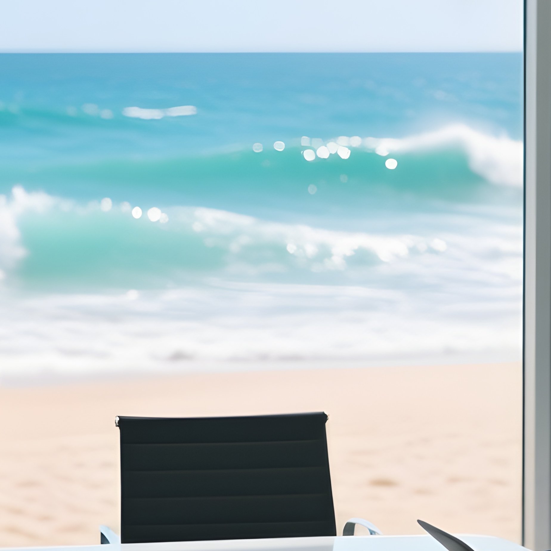 Bleisure Lifestyle Office Meeting With Beach View - Full Resolution Quality Preview