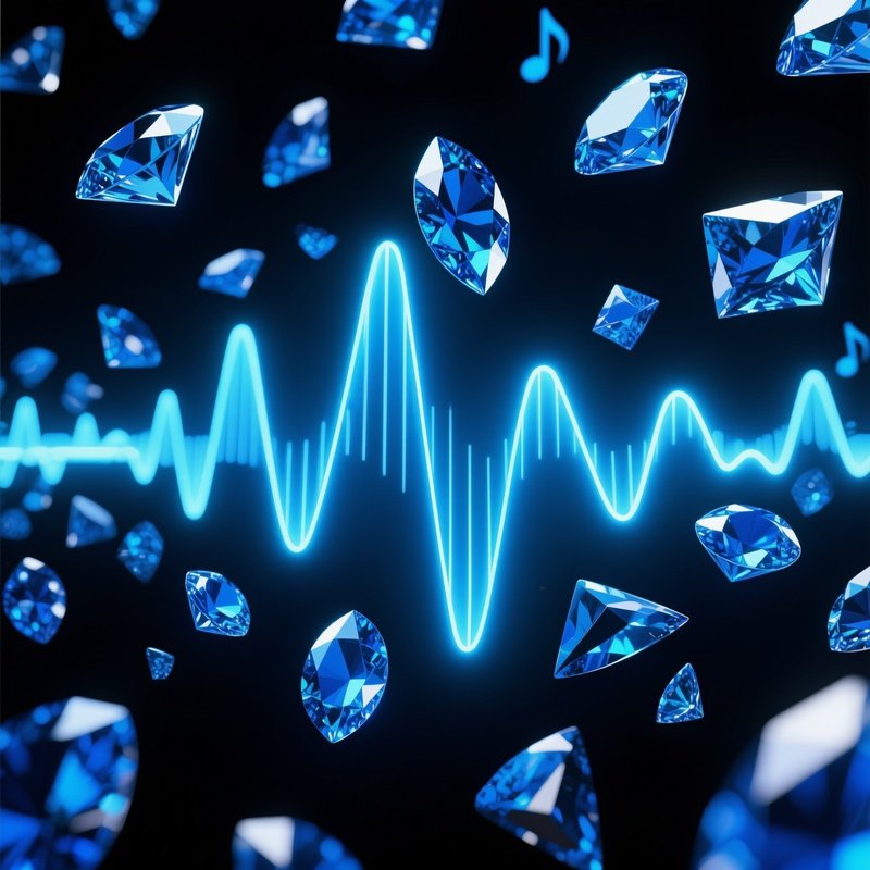 Blue Gems As Music Visual Art