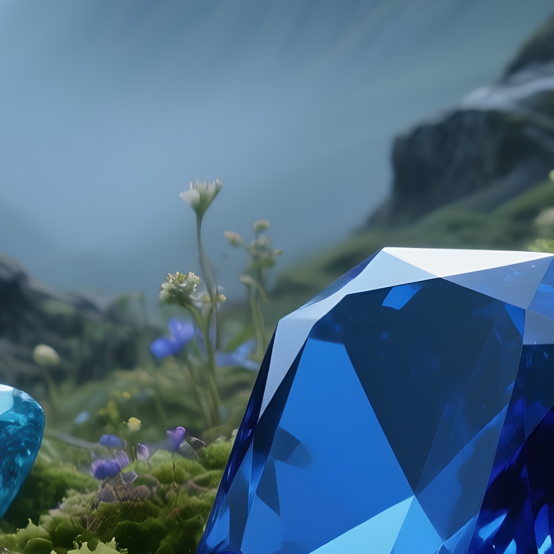 Blue Gems In Nature Landscape - Full Resolution Quality Preview
