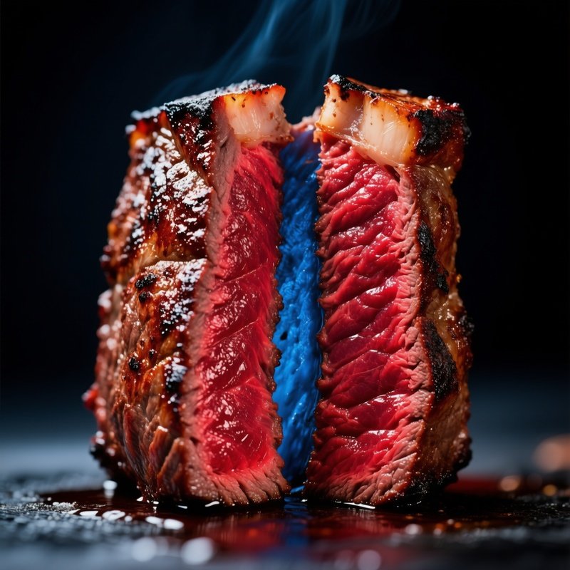 Blue Rare Steak Cut Open