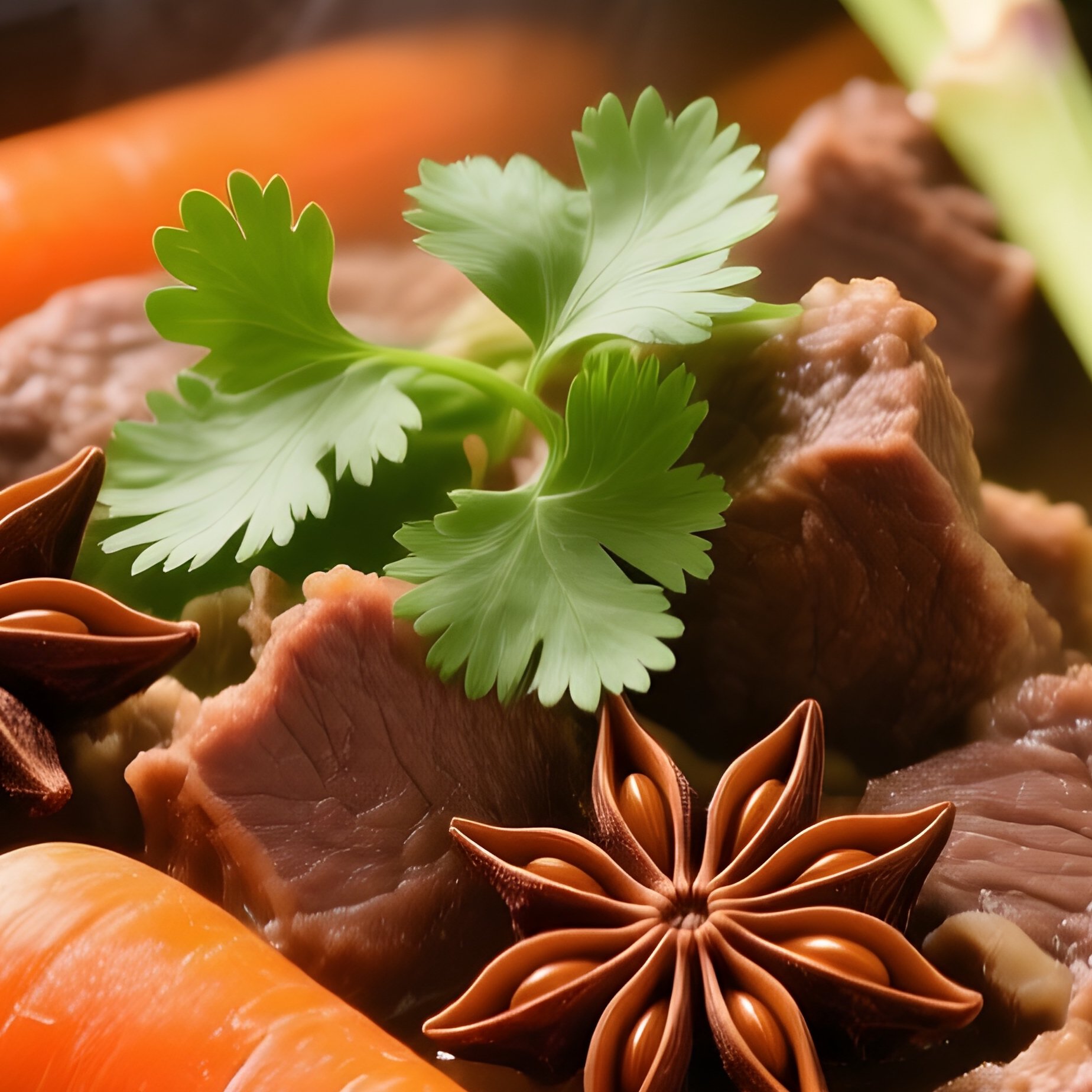 Bo Kho Vietnamese Beef Stew With Carrots Star Anise And Lemongrass - Full Resolution Quality Preview