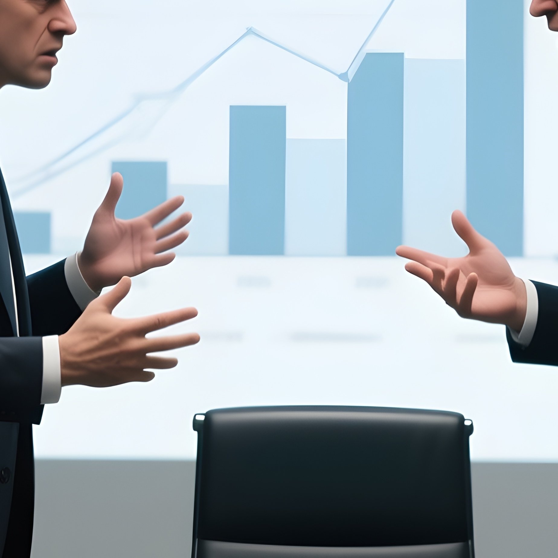 Boardroom Tension: A Serious Boardroom Scene Where Executives In Suits Are Arguing Over A Projected Chart, With Tense Body Language. - Full Resolution Quality Preview