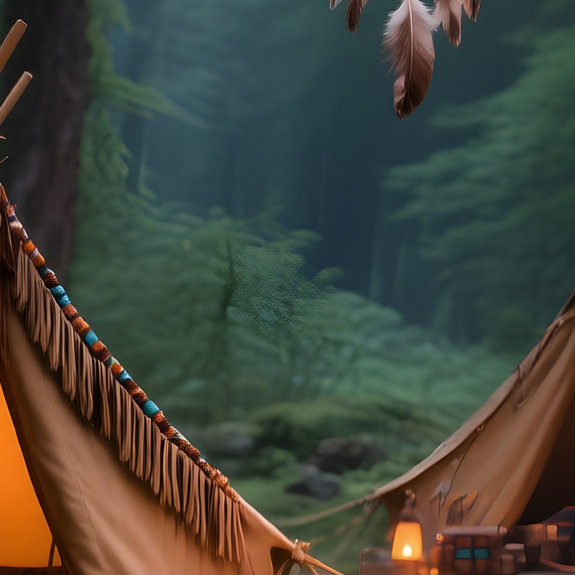 Boho Nature Tribal Forest Camp - Full Resolution Quality Preview
