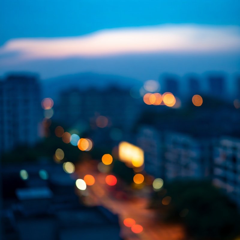 Bokeh Effect Of City Lights At Dusk Bokeh Cityscape