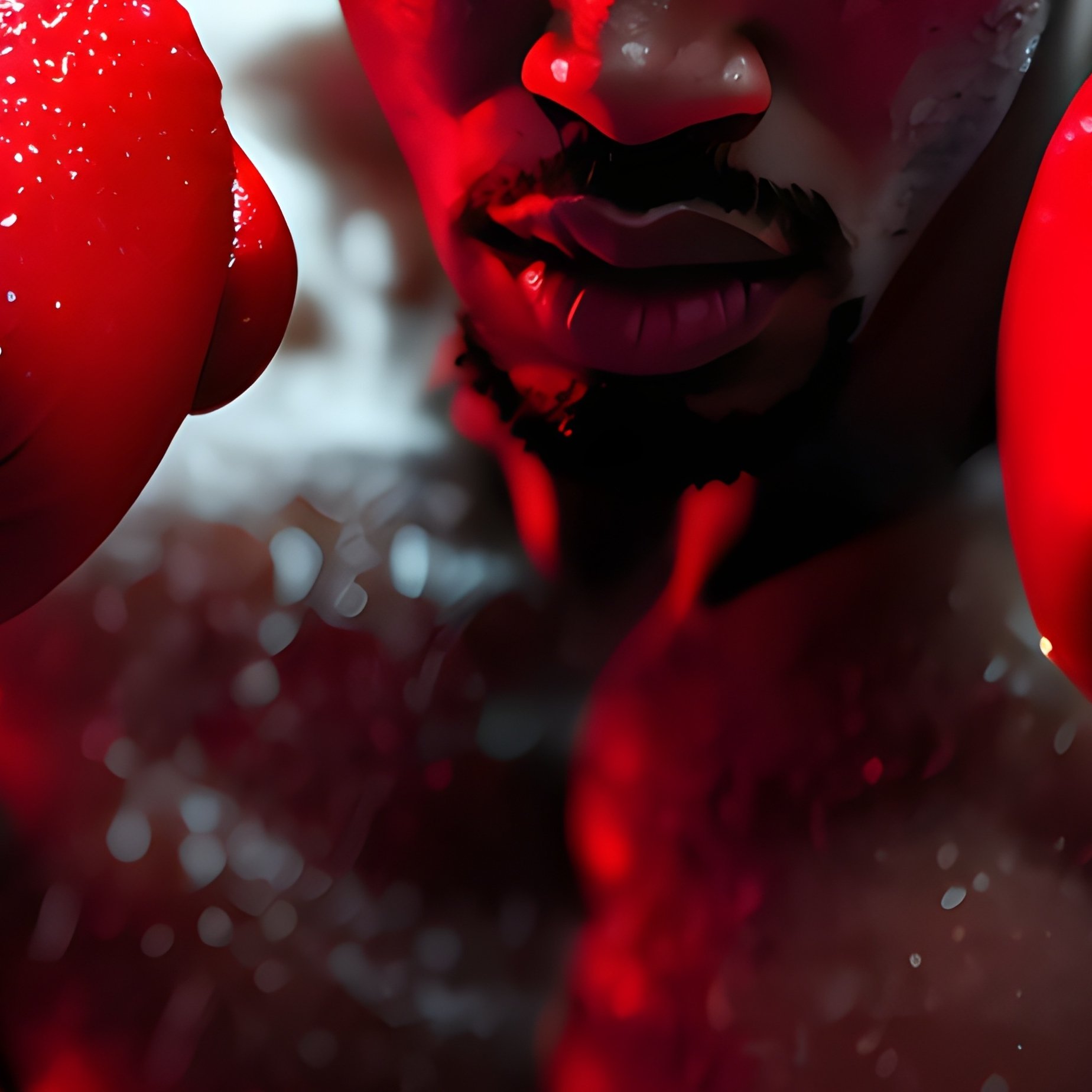 Boxer Striking Glowing Fists Rain - Full Resolution Quality Preview