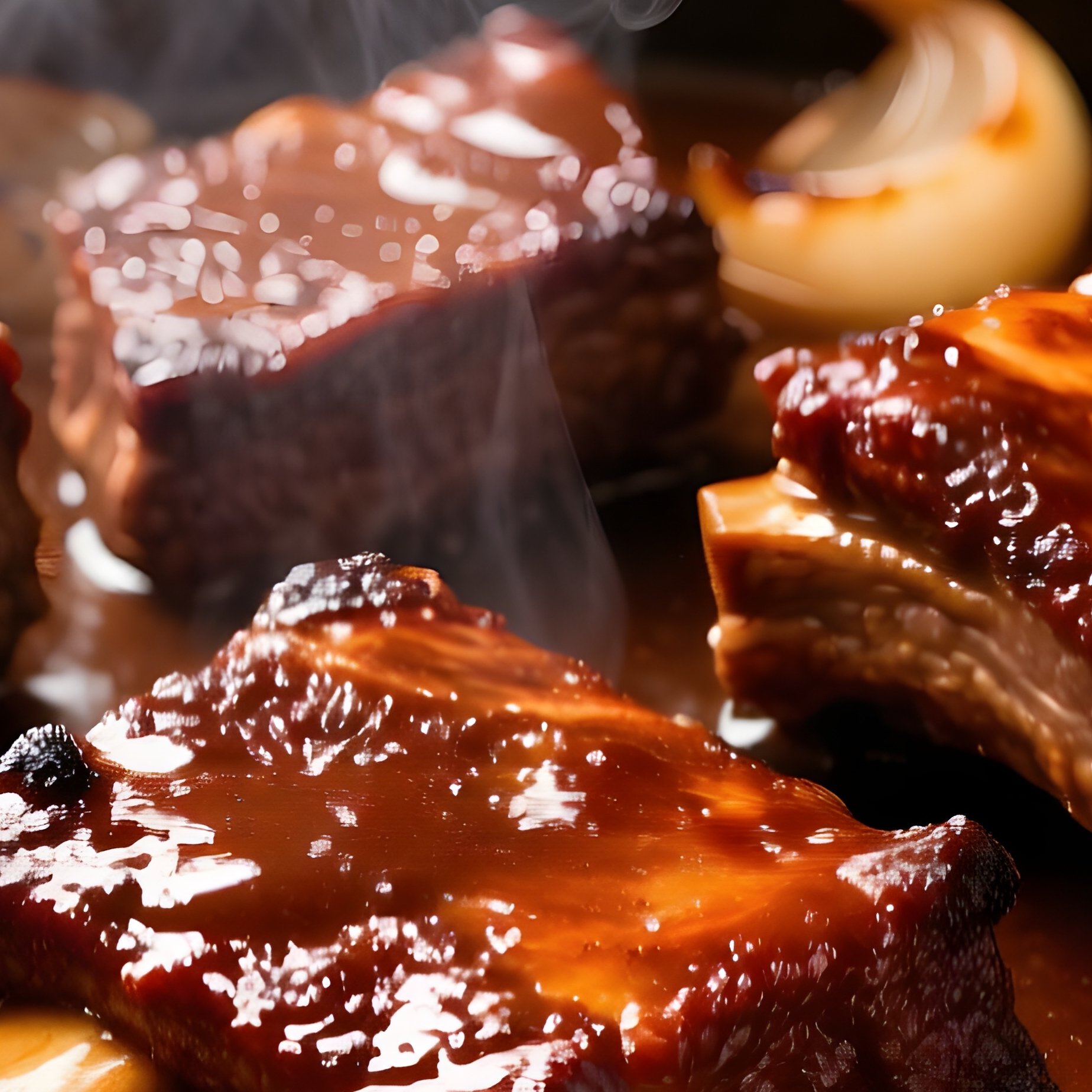 Braised Beef Short Ribs In Pan - Full Resolution Quality Preview
