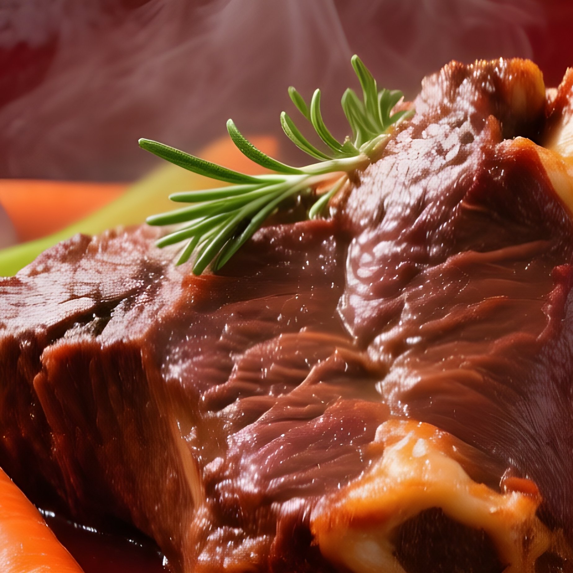 Brasato Al Barolo Slow Braised Beef In Barolo Wine With Vegetables And Herbs - Full Resolution Quality Preview