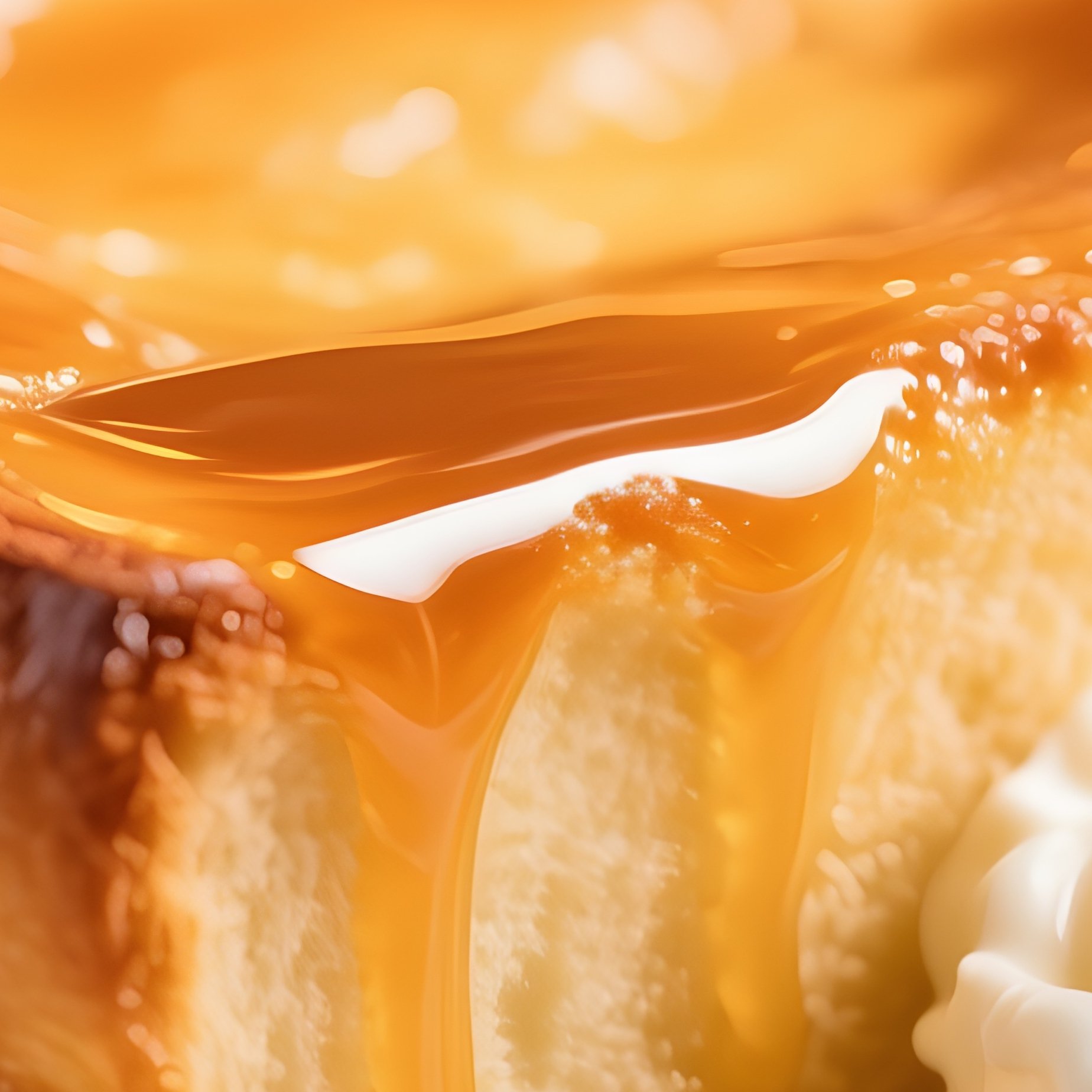 Bread Pudding With Caramel And Melting Ice Cream - Full Resolution Quality Preview