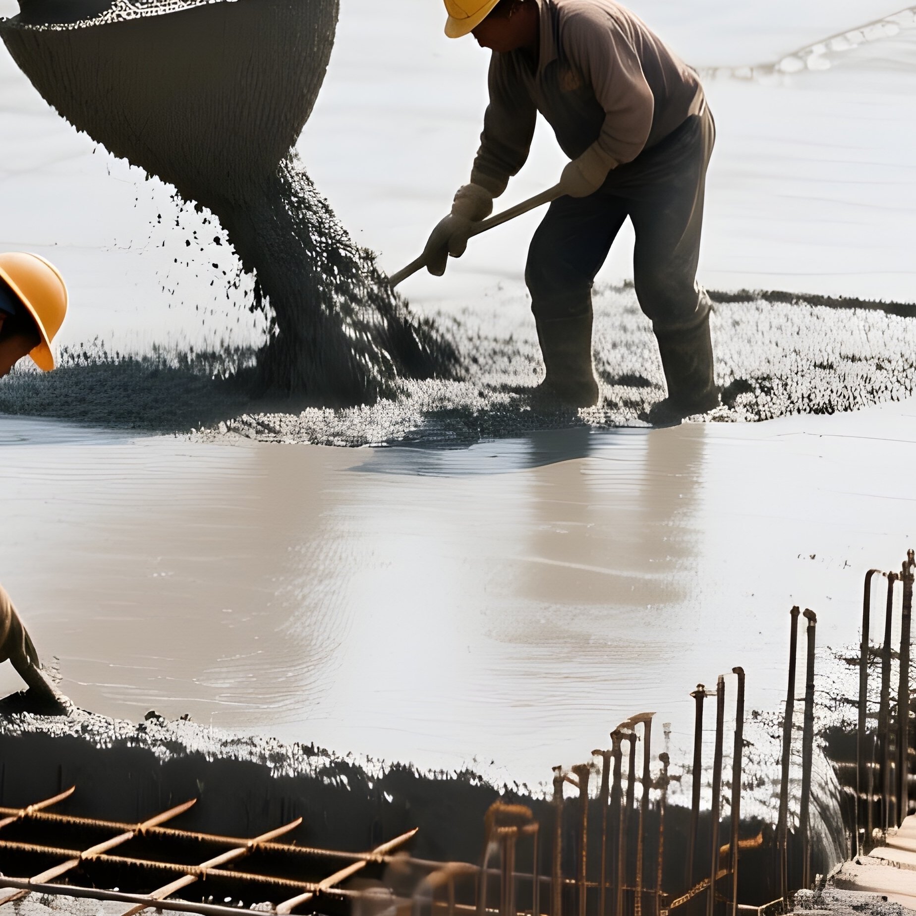 Bridge Concrete Pouring Workers Rebar - Full Resolution Quality Preview
