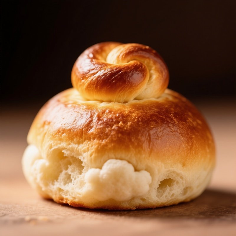Brioche A Tete Small Golden Bun With Top Knot