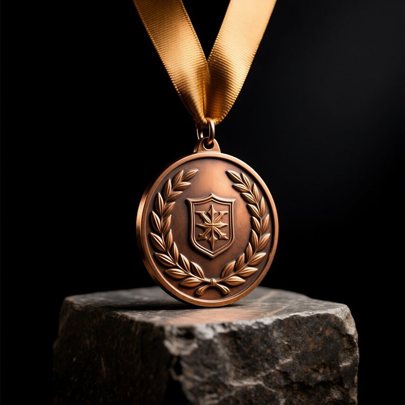 Bronze Brass Award Medal Symbol